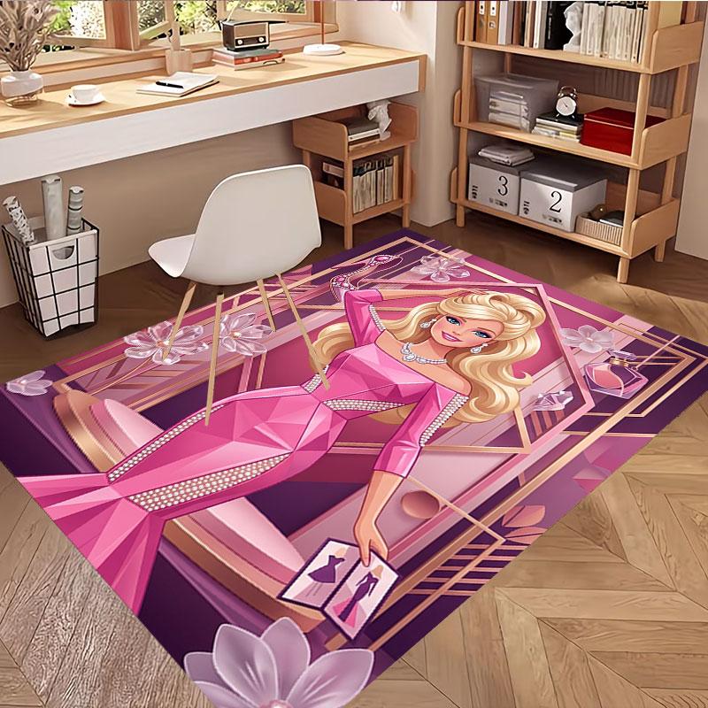 Barbie Print Rug, Washable Floor Carpet, For Entryway Dorm Laundry Room Office Study, Home Decor Birthday Christmas Gift