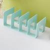 Desk Boodend Storage Organizer Book Support Stand with 4 Vertical Compartments Plastic File Sorter Rack for Book Magazines