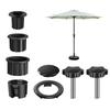 1 Set Sun Umbrella Base Bracket Accessories Plastic Pipe Sleeve Fixing Screws Patio Parasol Umbrella Base Stand