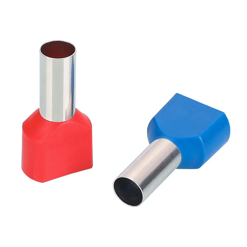 KST TE1008/1010/1012 Purple Copper Two-Wire Pre-insulated Cold Crimp Terminal Lug