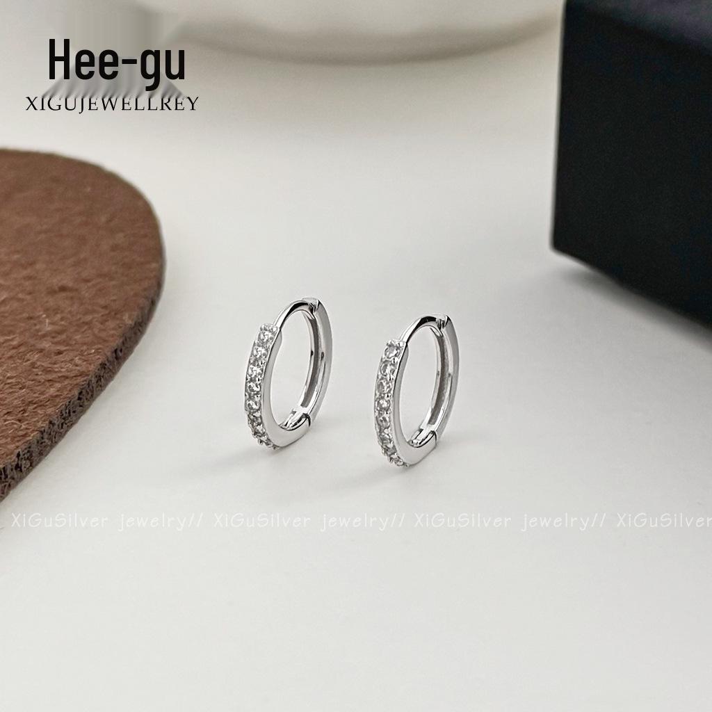 Серьги-кольца Higu из серебра 925 пробы, простые геометрические круглые для женщин
