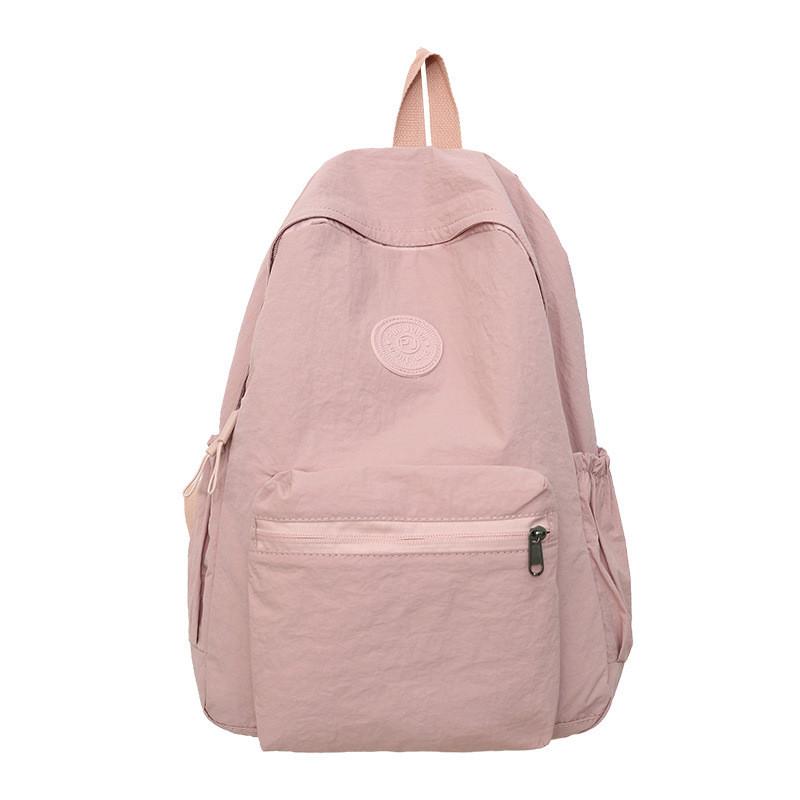 Backpack Simple Foldable With Solid Color And Letter Decoration Design Daily For