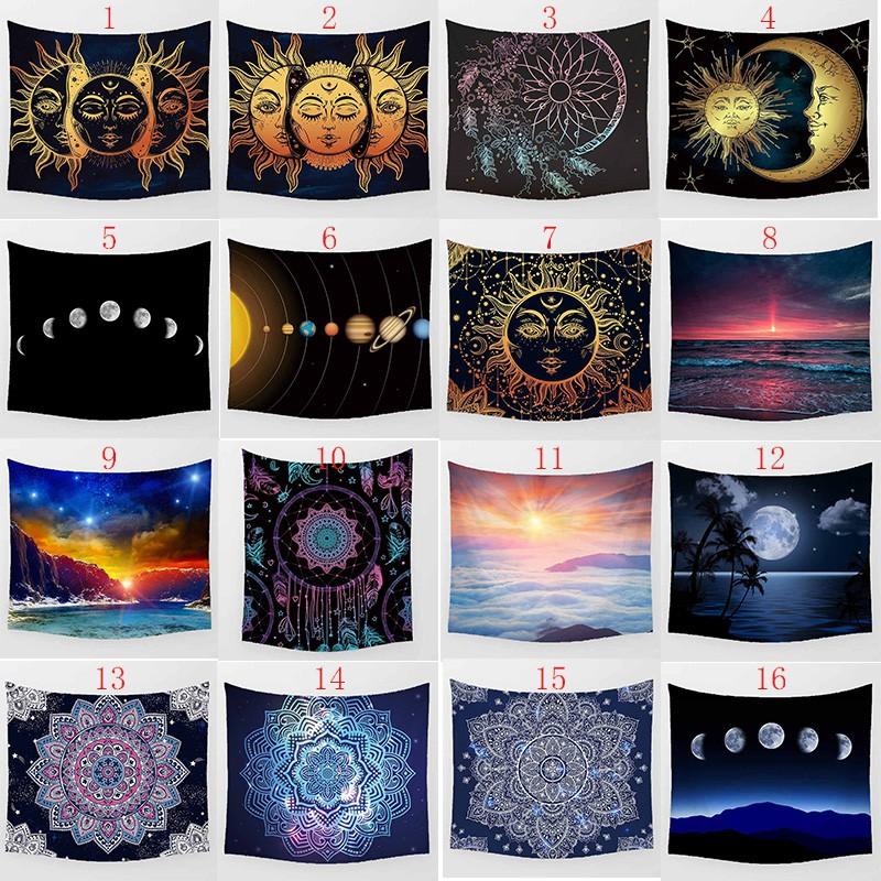Домашний декор Гостиная Спальня Гобелен Красивый закат Солнце Луна Мандала Настенный гобелен