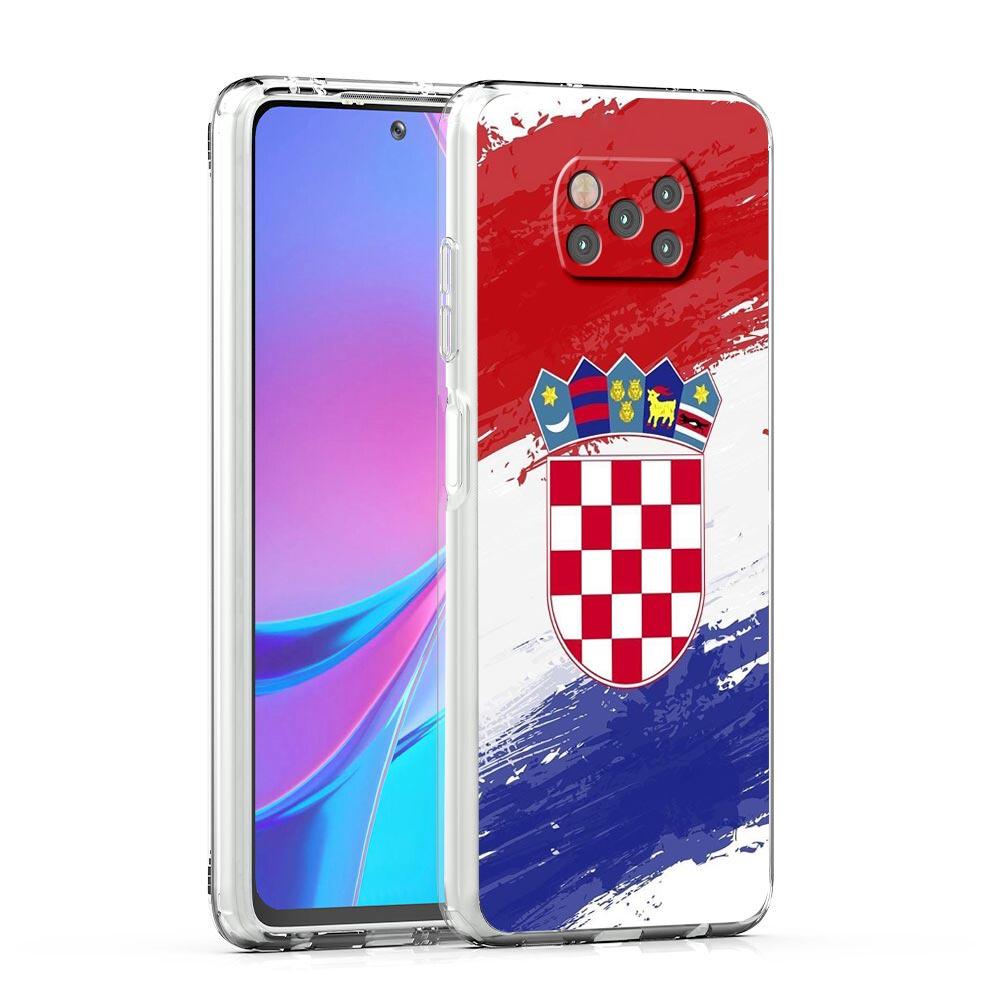Чехол для телефона с футбольным флагом Хорватии для Xiaomi Poco X3 NFC F3 M3 X4 X5 Pro 5G Mi 11 12 Lite Ultra 11T 11X 12T Pro 11i, прозрачный чехол