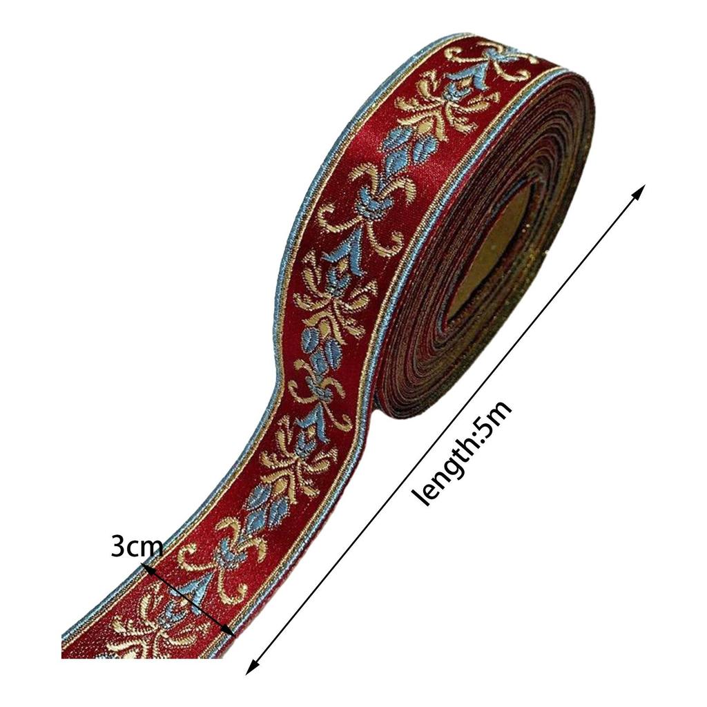 Жаккардовая лента для украшения одежды 5 м Швейная лента Тканевая отделка для наволочек Одежда Повязка на голову Подставки под приборы Одежда