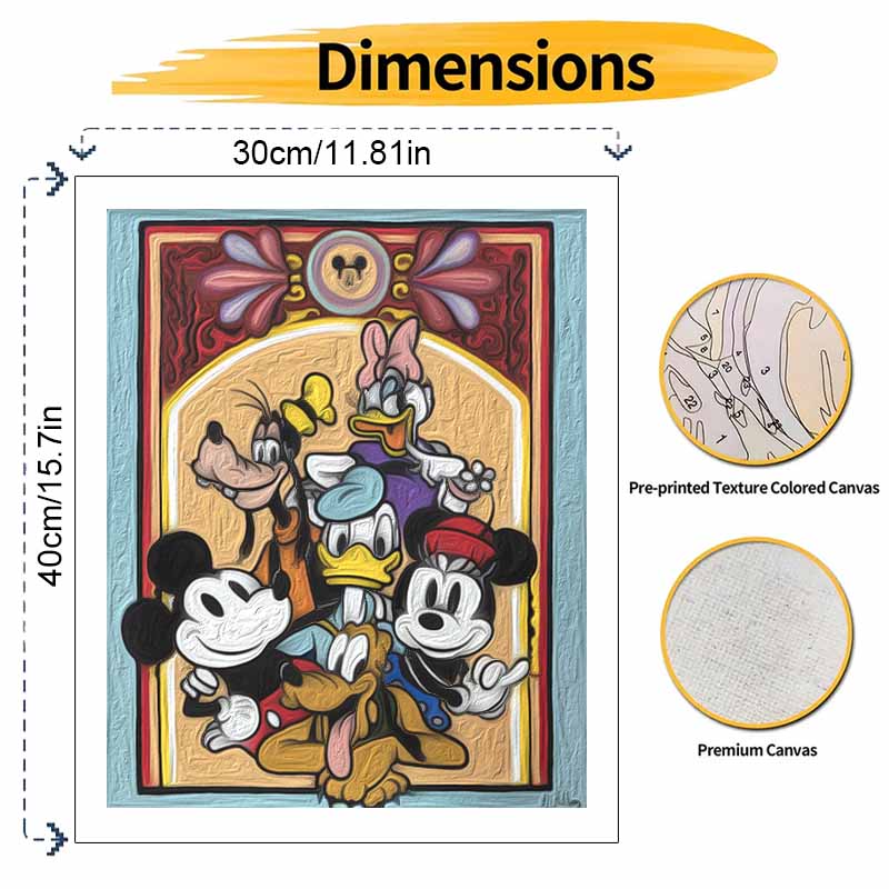 disney mickey mouse and friends digital oil painting hand painting kit diy home decoration