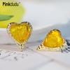 Модные желтые серьги-гвоздики из смолы «Любовь», романтические простые легкие роскошные геометрические серьги «Любовь» для женщин, ювелирные изделия PD1552