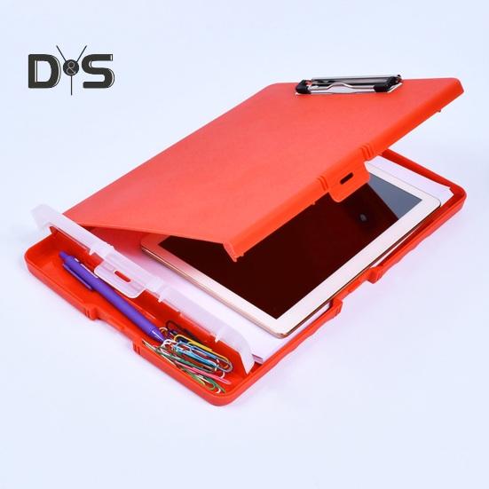 Органайзер для папок с прочным замком, нескользящими зажимами, отверстиями для подвешивания, планшетом-пеналом 3 в 1, коробкой для хранения файлов