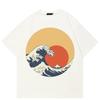 Streetwear Japanese Wave Graphic T-Shirt Cotton Tshirt Unisex Tops Tees Summer Short Sleeves T Shirt
