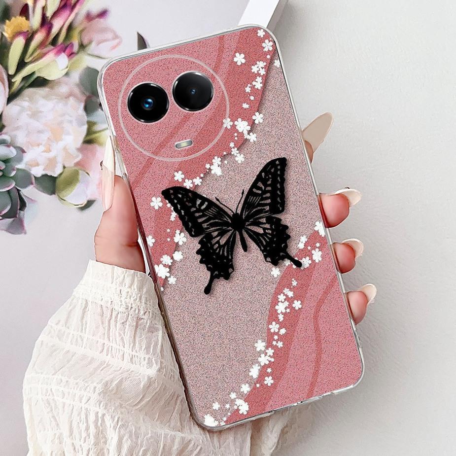 For Realme 11X Case Realme 11 5G RMX3780 Stylish Butterfly Painted Cover Soft Slim Phone Cases For Realme 11X Realme11 5G Bumper