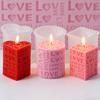 1 шт. Форма для свечи-столбика «Любовь» | Форма-цилиндр и куб с тиснеными буквами LOVE, Силиконовый материал, Неправильная форма, Идеально для свадьбы, Ручной работы, Мыла
