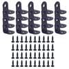 Heavy Duty L-Shaped Corner Brackets 20x20mm Stainless Steel & Black Iron with Screws - 10/20 Sets for Wardrobe/Wall/90° Fixing