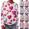 Women's Fashion Round Neck Casual Long Sleeve Cute Printed Woolen Knit Pullover Sweater Top