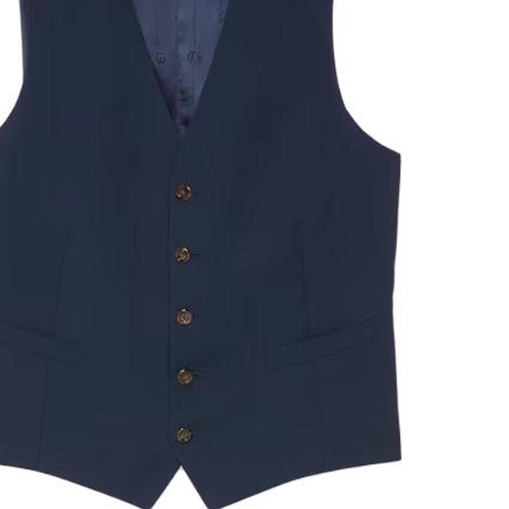 GUCCI Vests Men's Dark Blue V Neck Business Suit 673191-Z596D-4270