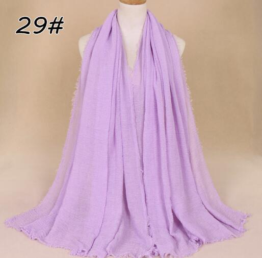New Ethnic Oversize Muslim Crinkle Hijab Head Scarf Women Solid Bubble Cotton Shawls And Wraps Soft Big Linen Foulard Femme