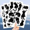 Новые мультяшные наклейки-татуировки серии «Маленький черный котенок» Водонепроницаемые Подарок для вечеринки Веселые DIY Забавные для лица