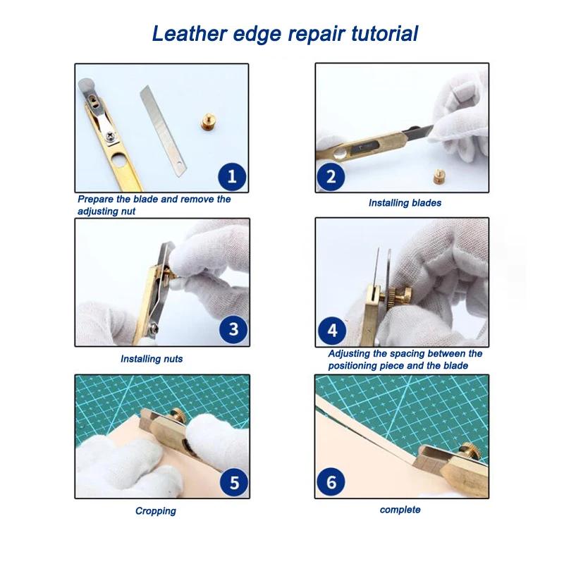 Brass Intermediate Knife, Leather Positioning Knife, Trimming Knife, Leather Strip Cutting Knife, DIY Manual Cutting Knife