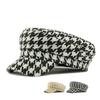 Houndstooth Hat Women's Spring Autumn Duck Cap Vintage Flat Cap