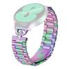 Colored Watch Strap for Samsung Gear Sport/Gear S2 Classic Metal Band D-Shape Rhinestones Decor