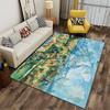 Abstract Landscape Art with Earth Tones Non-slip rug suitable for living room and bedroom sofas.