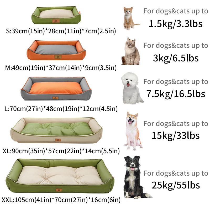 Winter Dog Beds,Waterproof Large Dog Bed with Sides, Non-Slip Bottom and Egg-Crate Foam Big Pet Couch Bed Washable