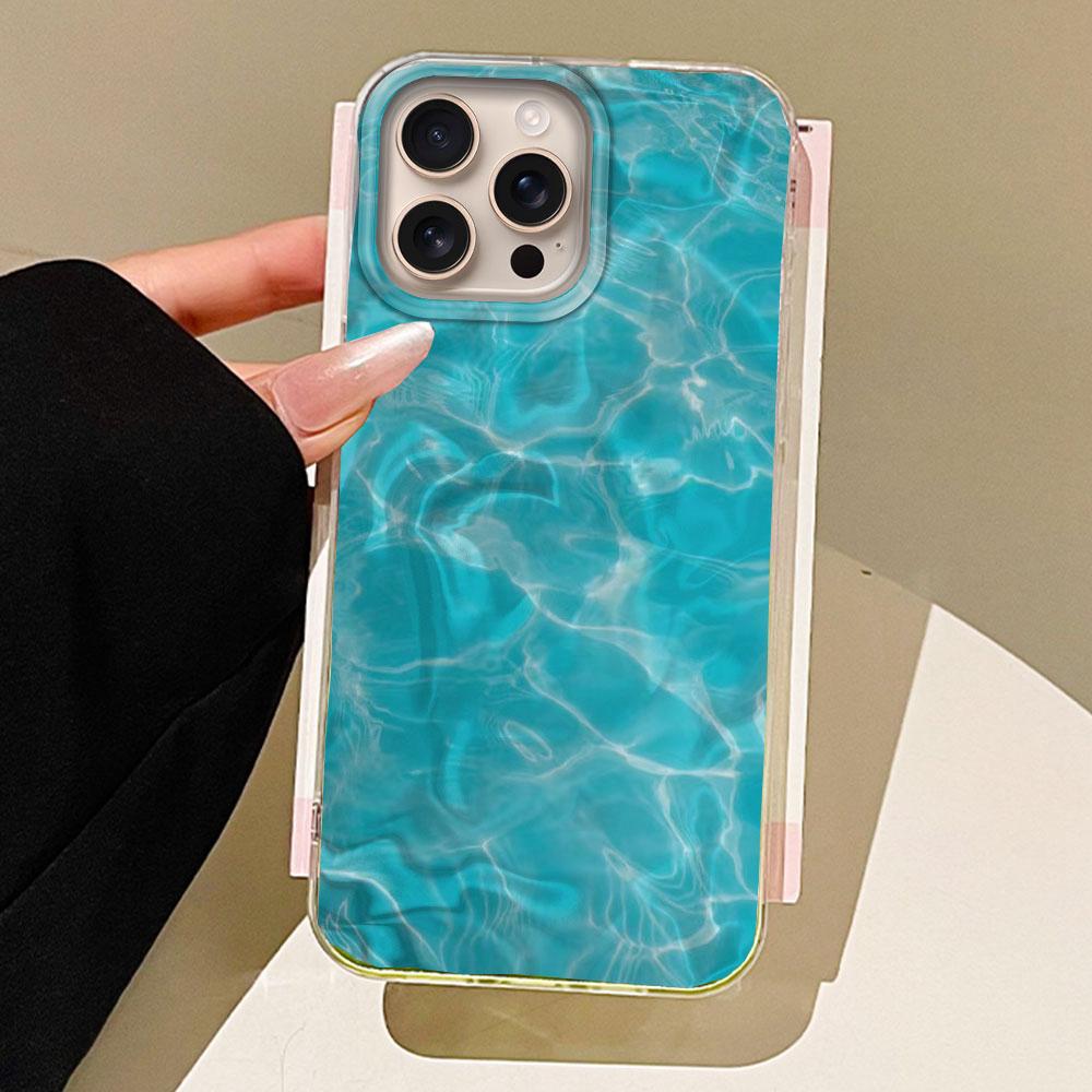 Чехол для телефона с текстурой «Водная волна», с бабочкой и цветком, для iPhone 16 15 14 7 8 Plus 13 11 12 Pro Max X XS XR SE 2022 2020 16e