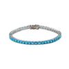 4mm Iced Out Single Row Colorful CZ Tennis Bracelet Brass Rhodium Plated Fashion Jewelry for Women Gift