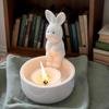 Candle Holder Warming Paws Ceramic Bunny Warming Hands Candle Holder Cute Light Holder Small Tea Light Candle Holders Scented