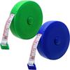 Audiophile Diet Tape Measure, Soft Type, 1.5m, Centimeter and Inch Indications, Retractable, Push Button, Blue and Green, 2-Piece Set