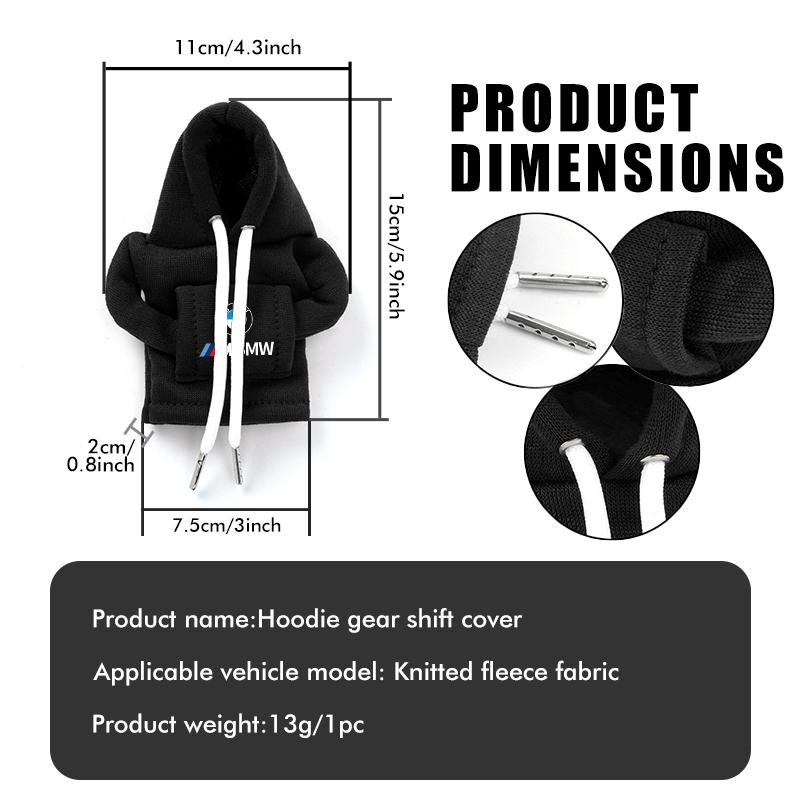 PGTK1 Universal Car Gear Shift Knob Cover Gearshift Interior Hoodie For BMW M Sport M2 M3 M4 M5 M6 E46 E90 E60 F10 F20 E87 X3 X6