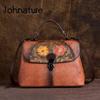 Johnature Женская сумка из натуральной кожи в стиле ретро, ​​роскошная сумка для отдыха, сумки на плечо и через плечо из воловьей кожи