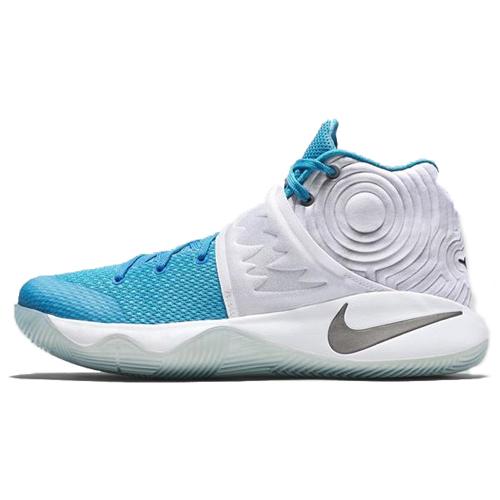 Nike Kyrie 2 Нескользящие Нескользящие Средние Баскетбольные Кроссовки Мужские Бело-Синие 823109-144