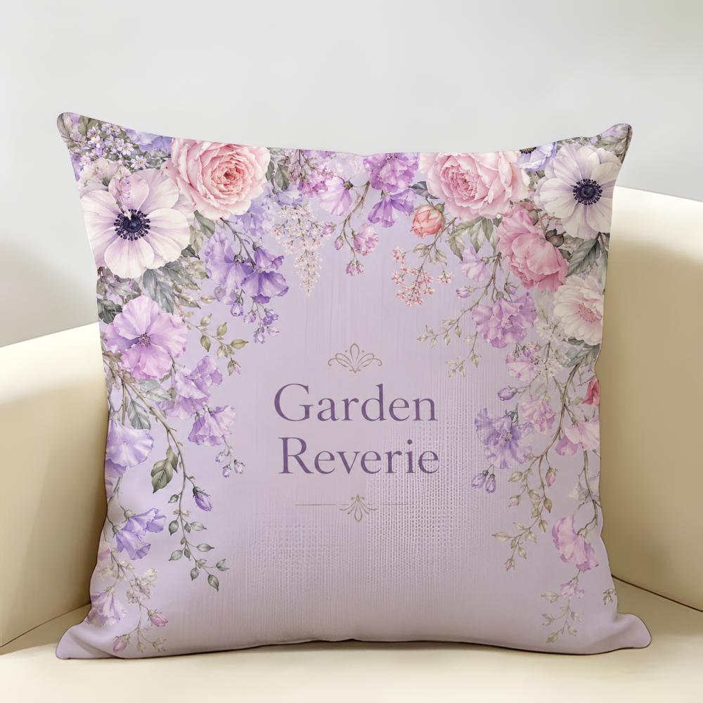 Retro Floral And Bird Patterned Fabric Cushion Cover Durable Hypoallergenic Organic Linen Short Pillow Cover Washable