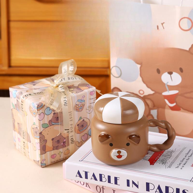 Мультяшная керамическая кружка Милая животная чашка для воды Девушка Государственное учреждение Высоко выглядящий Подарок на день рождения