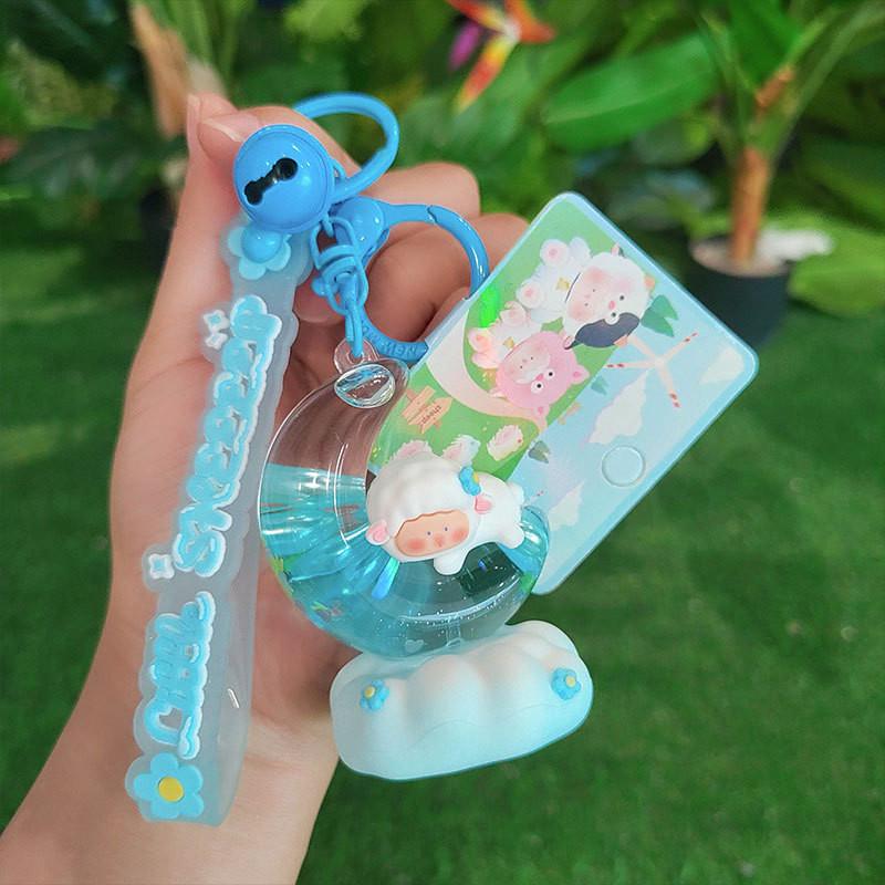 Charming Pvc Yellow Hooded Sheep Keychain Perfect Cartoon Gift And Accessory