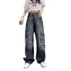 Vintage Jeans for Women Spring Autumn Summer Loose Wide Leg Pant Plus Size Trousers Tide