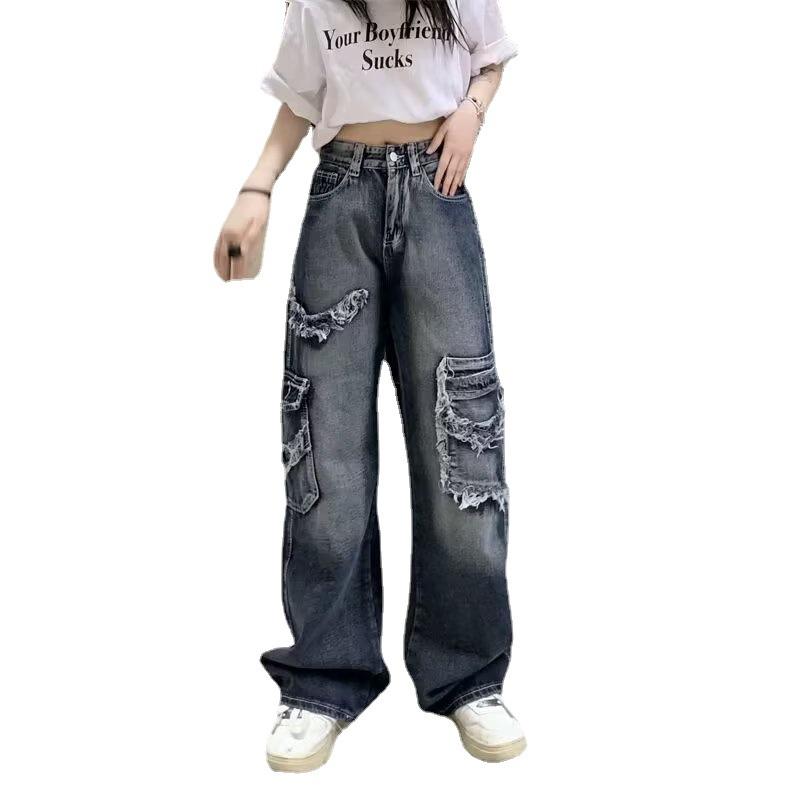 Vintage Jeans for Women Spring Autumn Summer Loose Wide Leg Pant Plus Size Trousers Tide
