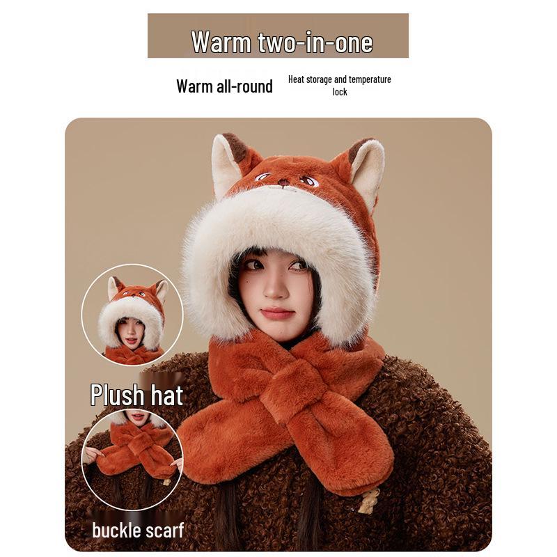 Zootopia Nick Fox Windproof Snood: Winter Cartoon Warm Hat & Ear Muffs Combo