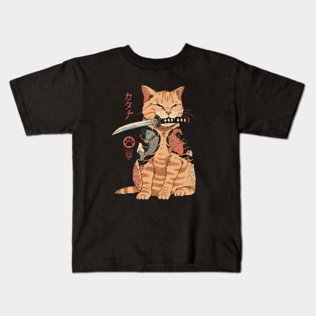 Boys Girls Soft Cotton Graphic Tees Catana Redefined Breathable Daily School Wear Kids T-Shirts