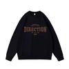 Vintage Letter Print Crew Neck Sweatshirt Loose Fit Long Sleeve Top Fall Winter Streetwear