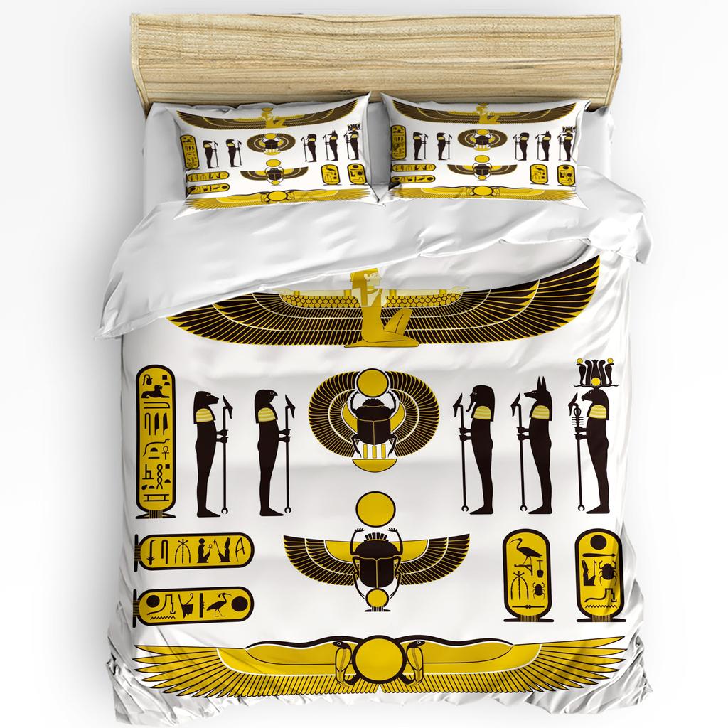 3Pcs Bedding Collection Cleopatra Egyptian Queen Culture Home Textile Duvet Cover Pillow Case Boy Kid Teen Girl Bedding Covers Collection