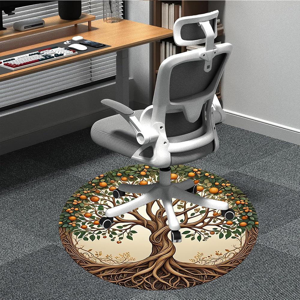1pc Tree Life Office Round Area Rug, Under Office Chairs Bedroom Living Room Home Decor, Room Deco, Available in Various Sizes