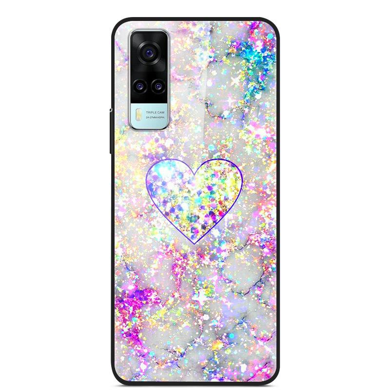 Tempered Glass Case For Vivo Y31 Y51 Case Soft Silicome Bumper For Vivo Y51 Y31 Phone Case Hard Glass Back Cover Y 31 Y 51 Funda