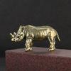 Pure Copper Rhinoceros Figurines Creative Decor Ornaments Brass Animal Office Desktop Tea Pet Home Decoration Accessories Crafts