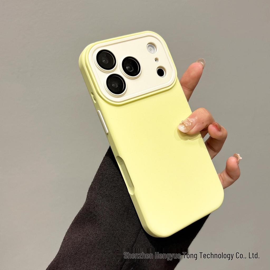 Чехол для iPhone 17 Pro Max: Контрастный цвет, Ударопрочный Жидкий силикон Имитация