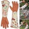 1Pair Breathable Floral Print Long Sleeves Protective Gardening Pruning Gloves
