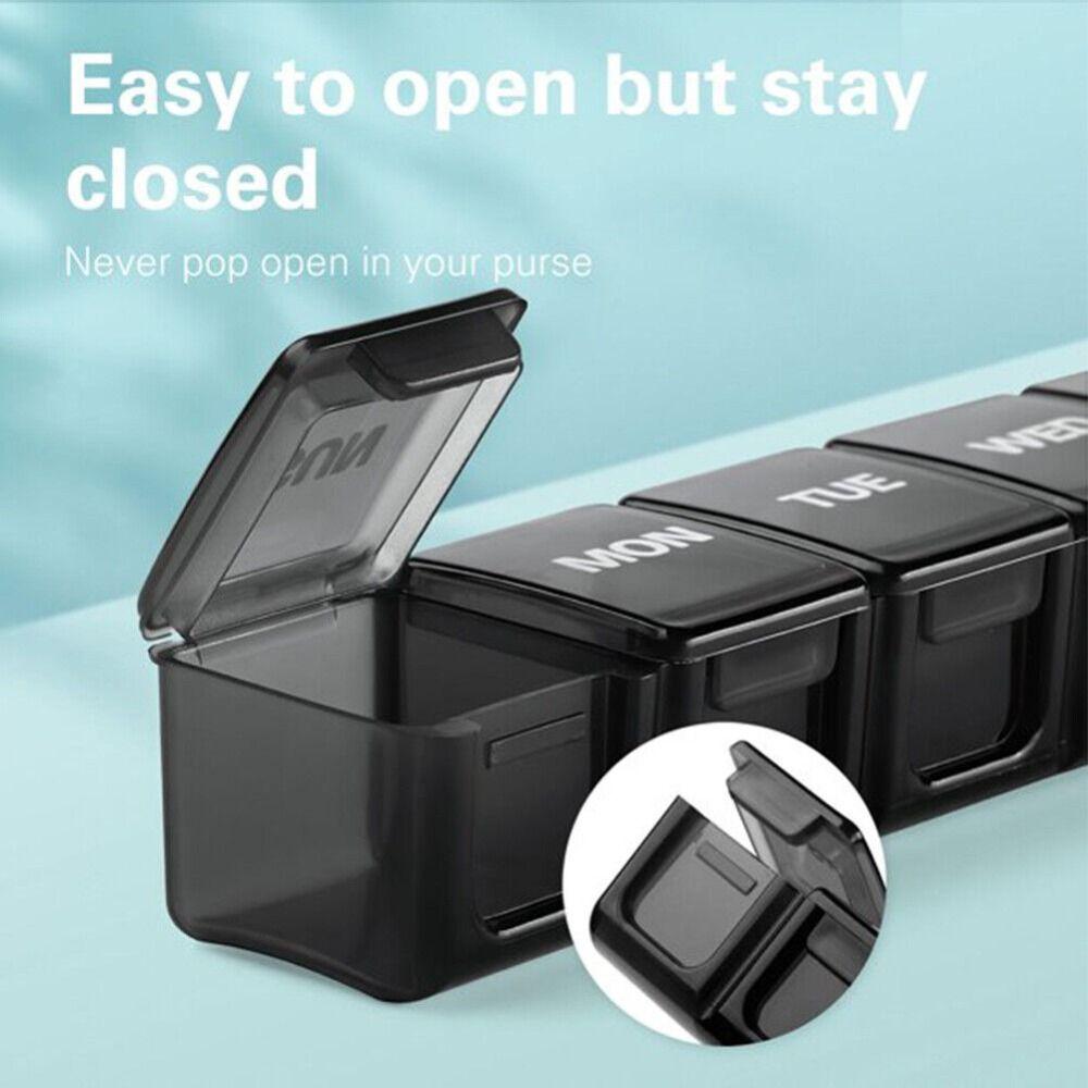 Waterproof Pill Organizer Large Capacity 7 Compartment Weekly Pill Box Creative Pill Box Household