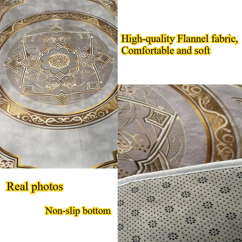 European Style Golden Marble Carpet for Living Room Luxury Decoration Home Sofa Large Rugs Fluffy Soft Bedroom Bedside Floor Mat