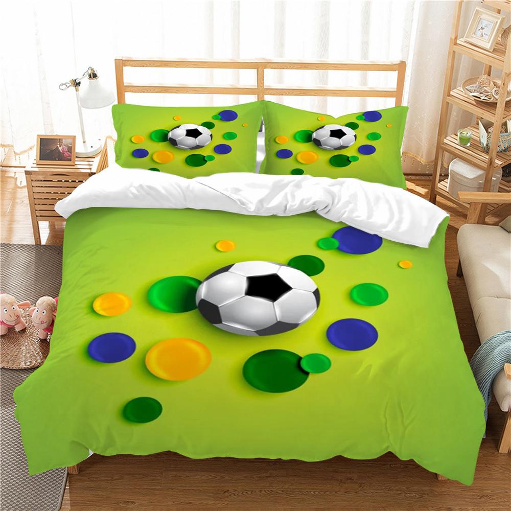 3D комплект постельного белья, пододеяльник, очаровательный футбольный принт, пододеяльник, наволочка из микрофибры, домашний текстиль