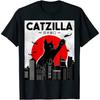 Kiristyle Catzilla Забавная футболка с кошкой, Смешная футболка с кошкой, Унисекс футболка для любителей кошек Мужчины Женщины